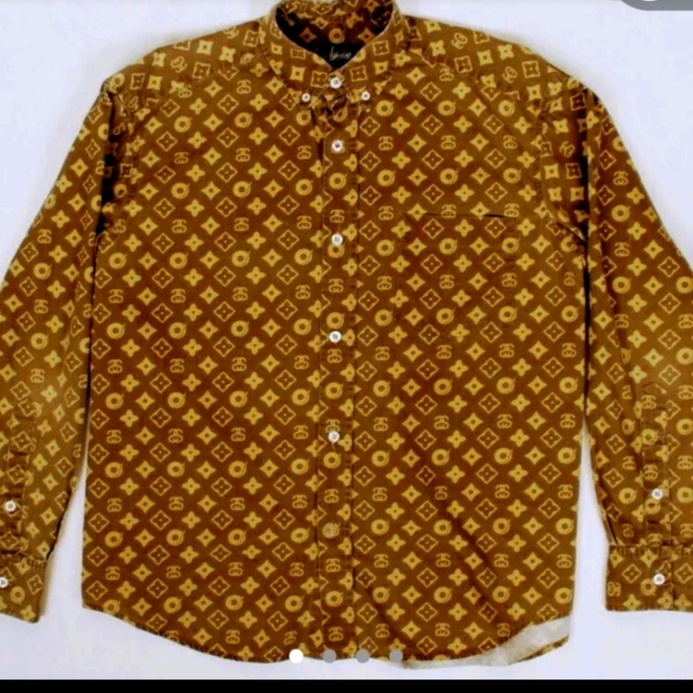 Extremely Rare Vintage Stussy x LV pattern l/s shirt
